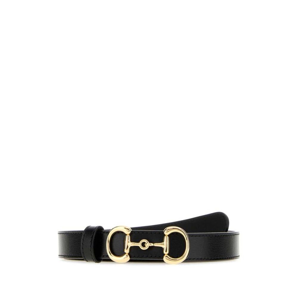 Gucci Women Black Leather Belt